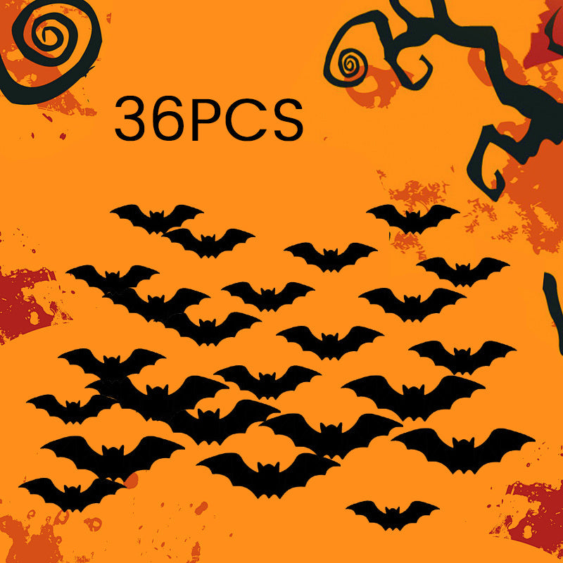 Halloween decorative items - 3D black bat wall stickers with LED lights