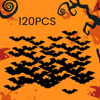 Halloween decorative items - 3D black bat wall stickers with LED lights