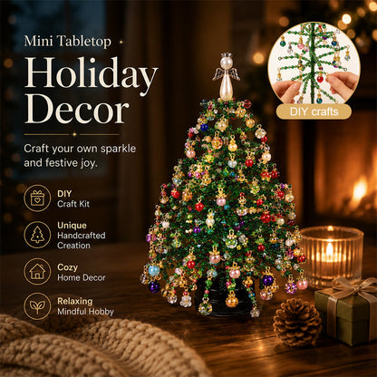 🎄✨Handmade Elegant Beaded Mini Christmas Tree | Collectible Premium Holiday Decor Kit