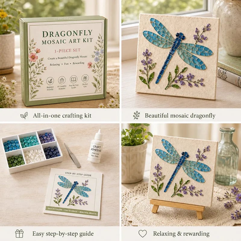 🌻🏡 Cottage Garden Mosaic DIY Kit – Create Your Own Masterpiece