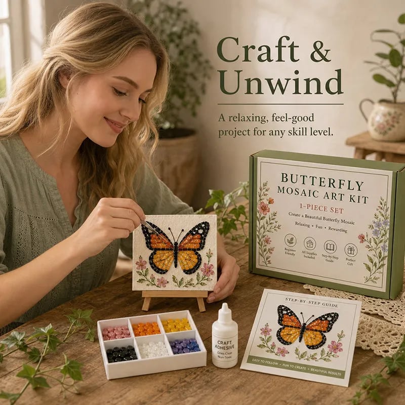 🌻🏡 Cottage Garden Mosaic DIY Kit – Create Your Own Masterpiece