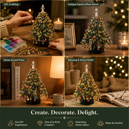 🎄✨Handmade Elegant Beaded Mini Christmas Tree | Collectible Premium Holiday Decor Kit