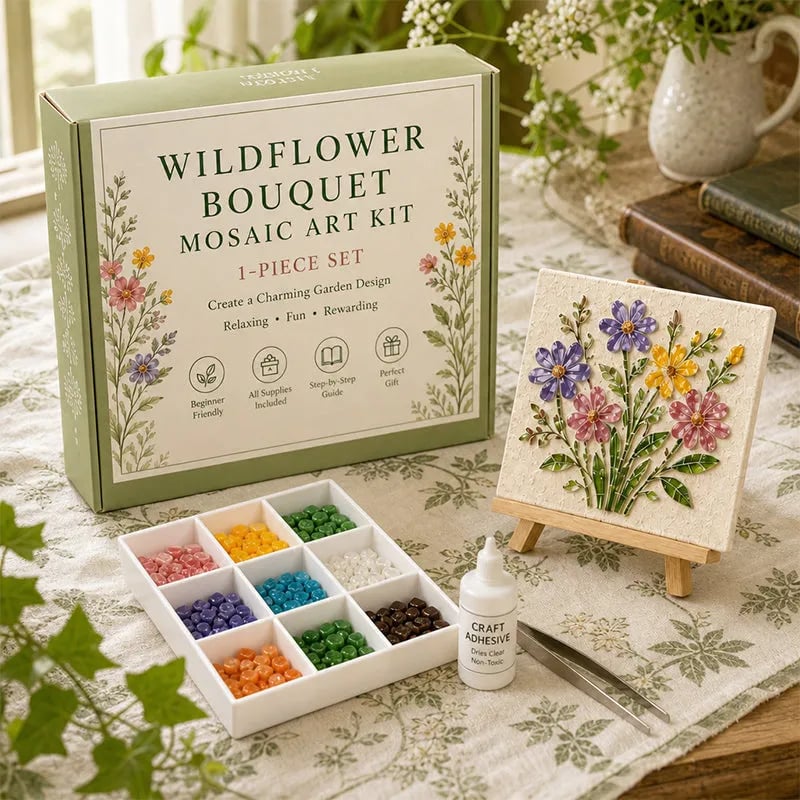 🌻🏡 Cottage Garden Mosaic DIY Kit – Create Your Own Masterpiece