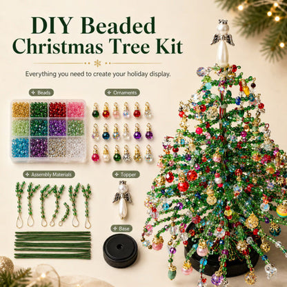 🎄✨Handmade Elegant Beaded Mini Christmas Tree | Collectible Premium Holiday Decor Kit