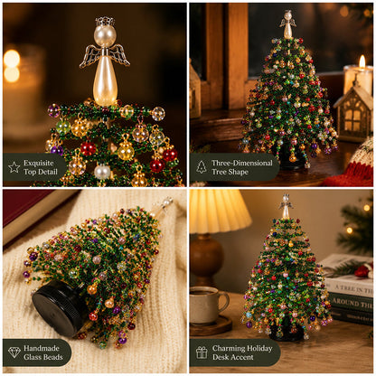 🎄✨Handmade Elegant Beaded Mini Christmas Tree | Collectible Premium Holiday Decor Kit