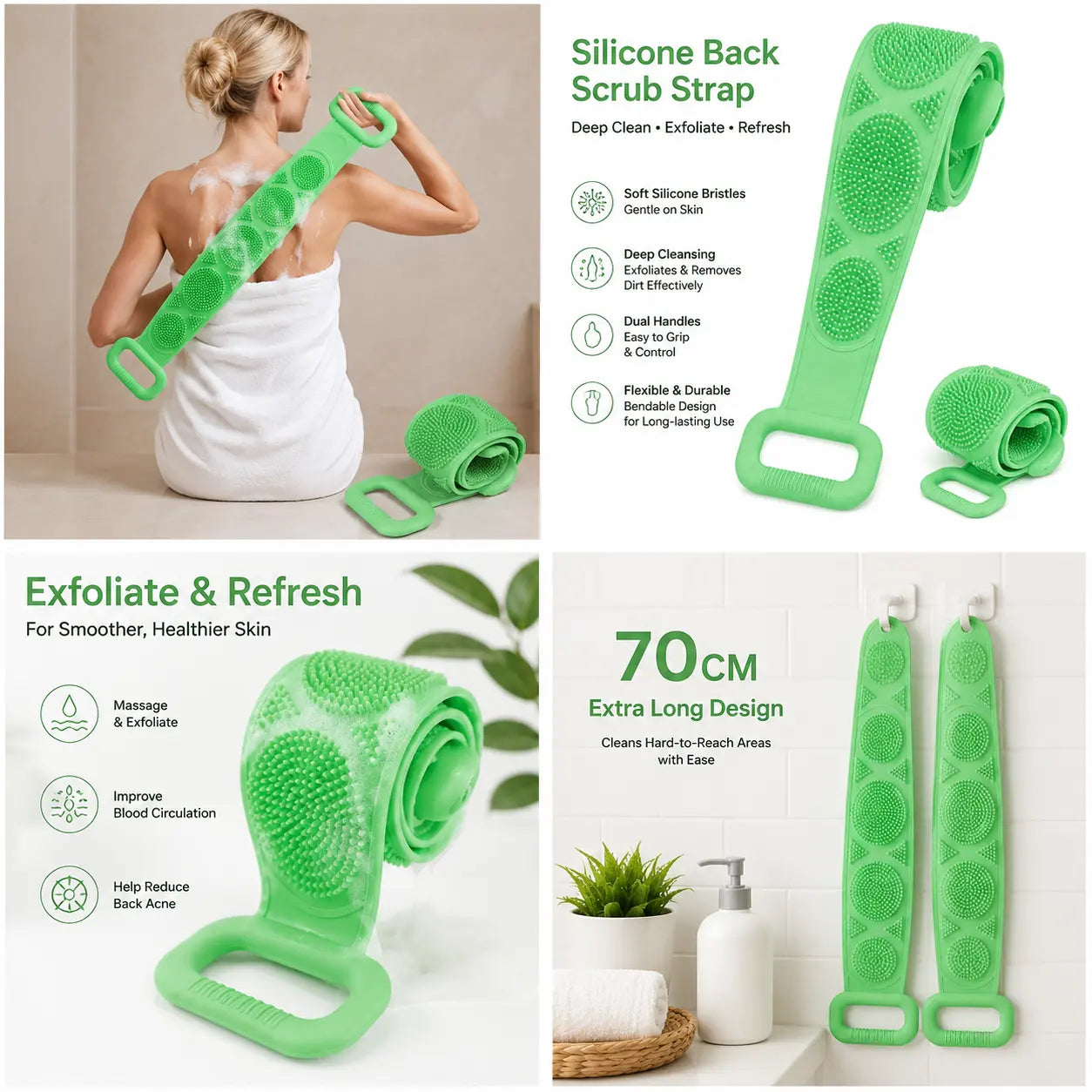 Buy 1 Get 1 Free🎁– Double-Sided Silicone Back Scrubber
