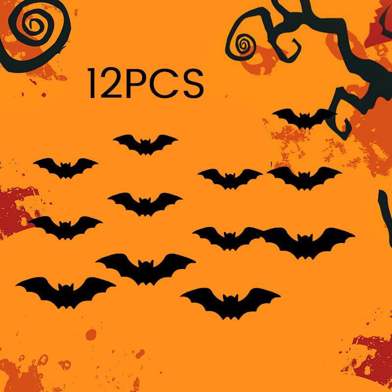 Halloween decorative items - 3D black bat wall stickers with LED lights