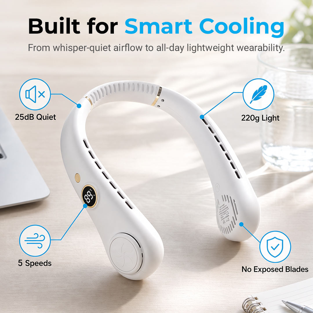 🍃Portable Neck Fan – Hands-Free Cooling for Hot Summer Days