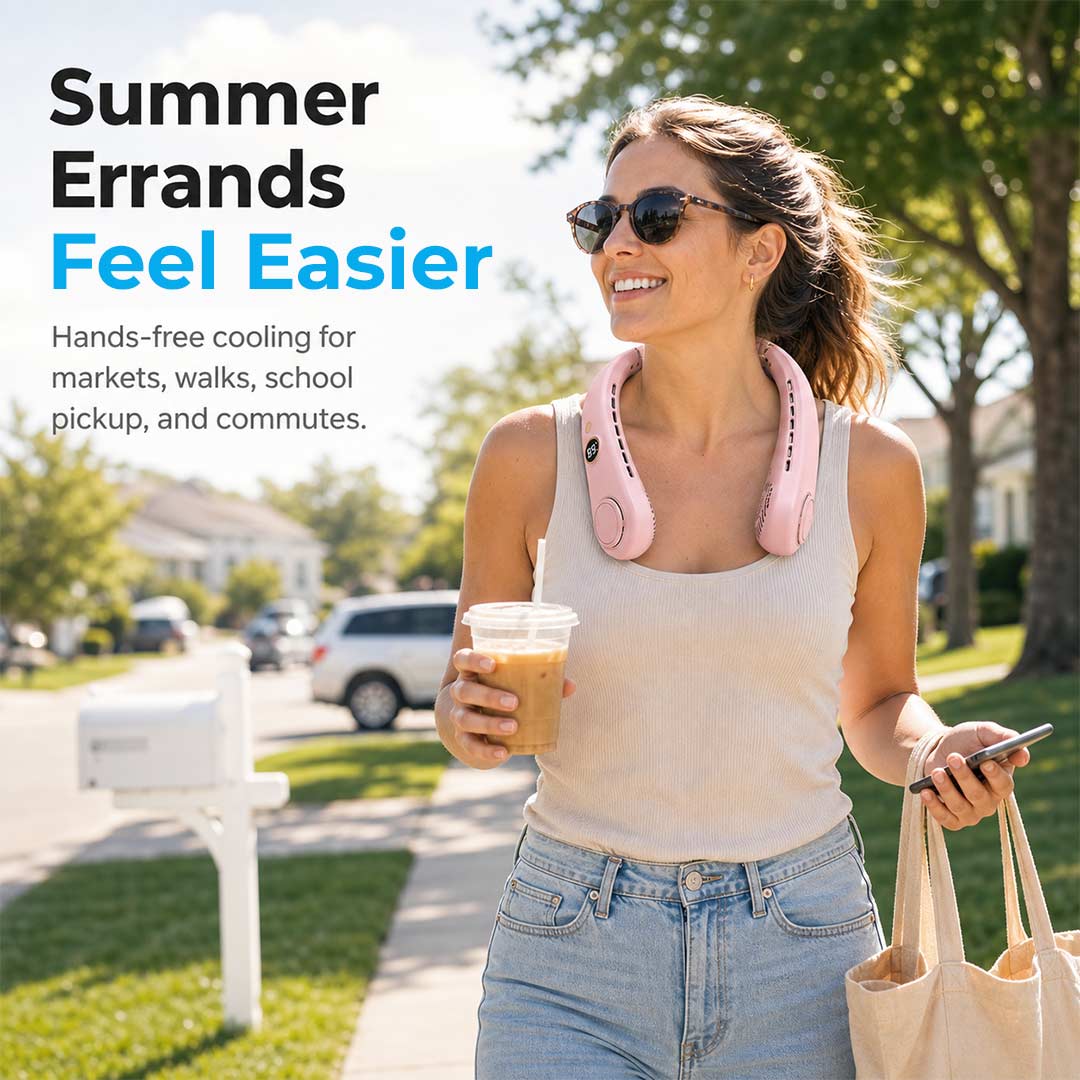 🍃Portable Neck Fan – Hands-Free Cooling for Hot Summer Days