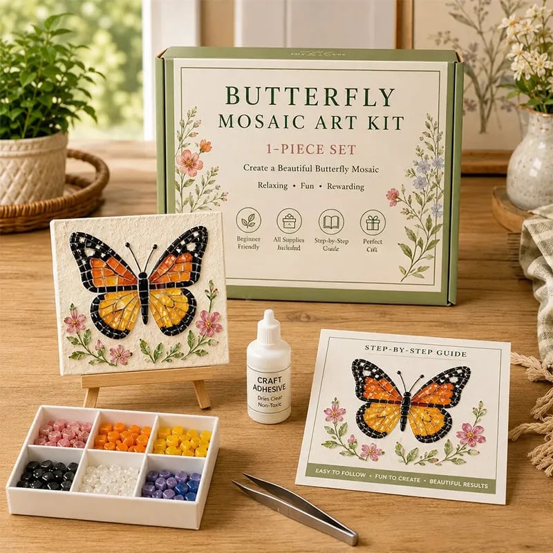 🌻🏡 Cottage Garden Mosaic DIY Kit – Create Your Own Masterpiece