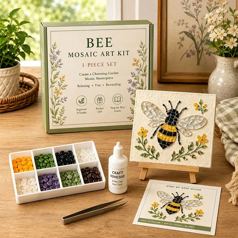 🌻🏡 Cottage Garden Mosaic DIY Kit – Create Your Own Masterpiece
