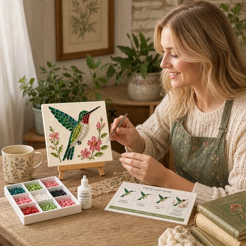🌻🏡 Cottage Garden Mosaic DIY Kit – Create Your Own Masterpiece
