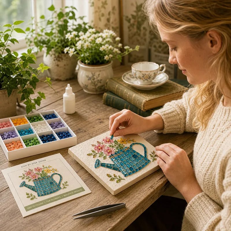 🌻🏡 Cottage Garden Mosaic DIY Kit – Create Your Own Masterpiece
