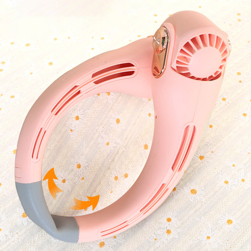 ⏰Last Day Special Price ￡12.99!!🍃Neck Air Conditioner Fan – Ultra‑quiet, 360° rotating, 3 speeds. Hands‑free cooling, long battery. Summer essential! 😎🌬️