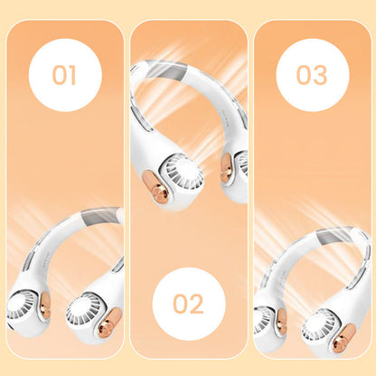 ⏰Last Day Special Price ￡12.99!!🍃Neck Air Conditioner Fan – Ultra‑quiet, 360° rotating, 3 speeds. Hands‑free cooling, long battery. Summer essential! 😎🌬️